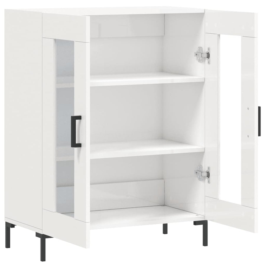 Dressoir 69,5X34X90 Cm Bewerkt Hout Hoogglans Wit