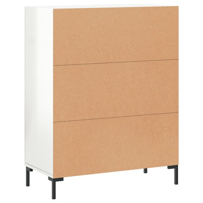 Dressoir 69,5X34X90 Cm Bewerkt Hout Hoogglans Wit