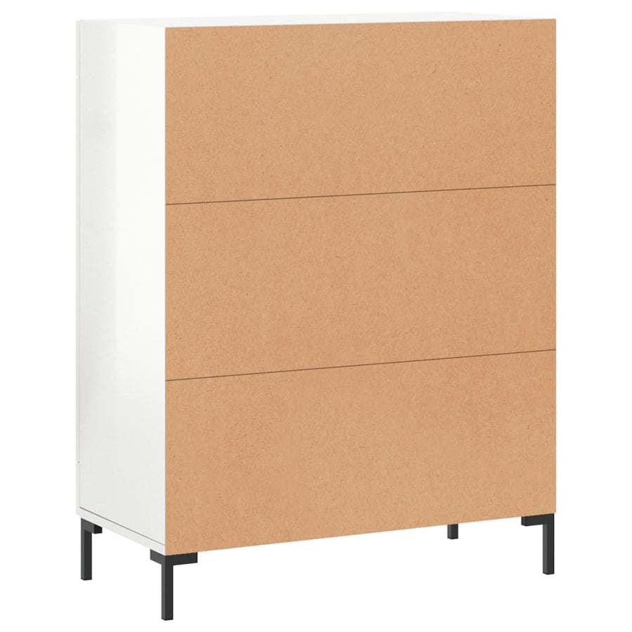 Dressoir 69,5X34X90 Cm Bewerkt Hout Hoogglans Wit