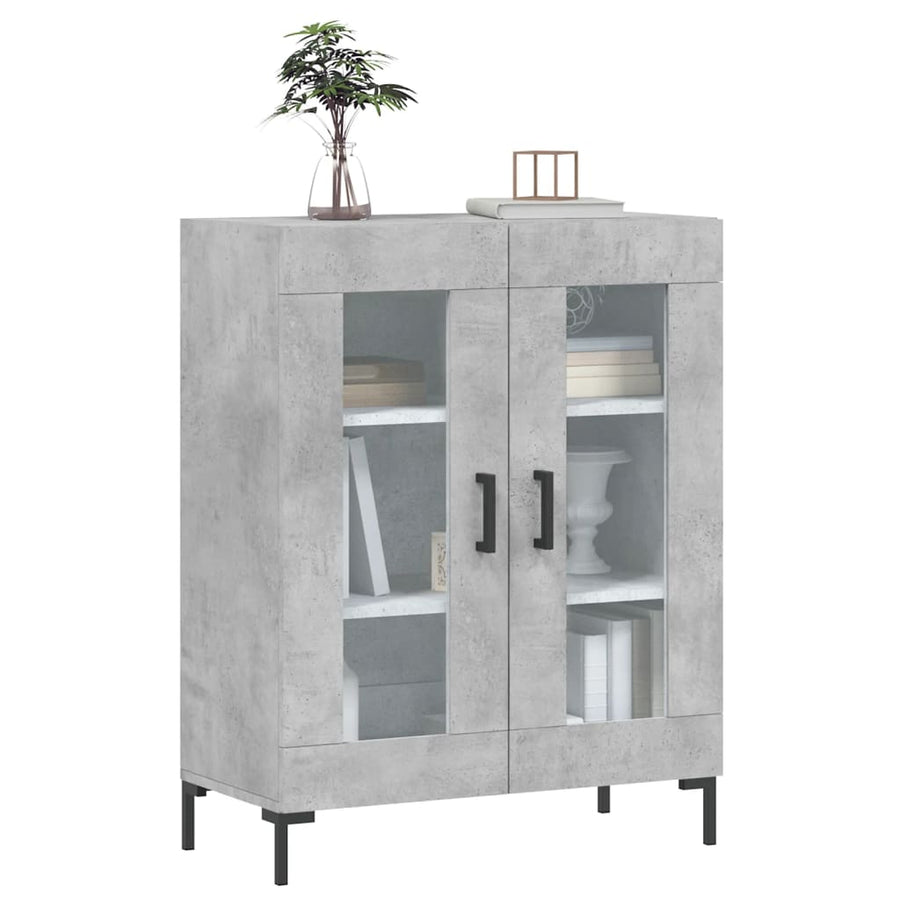 Dressoir 69,5X34X90 Cm Bewerkt Hout Betongrijs