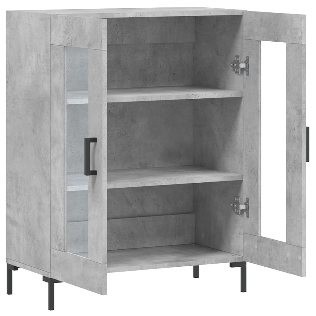 Dressoir 69,5X34X90 Cm Bewerkt Hout Betongrijs