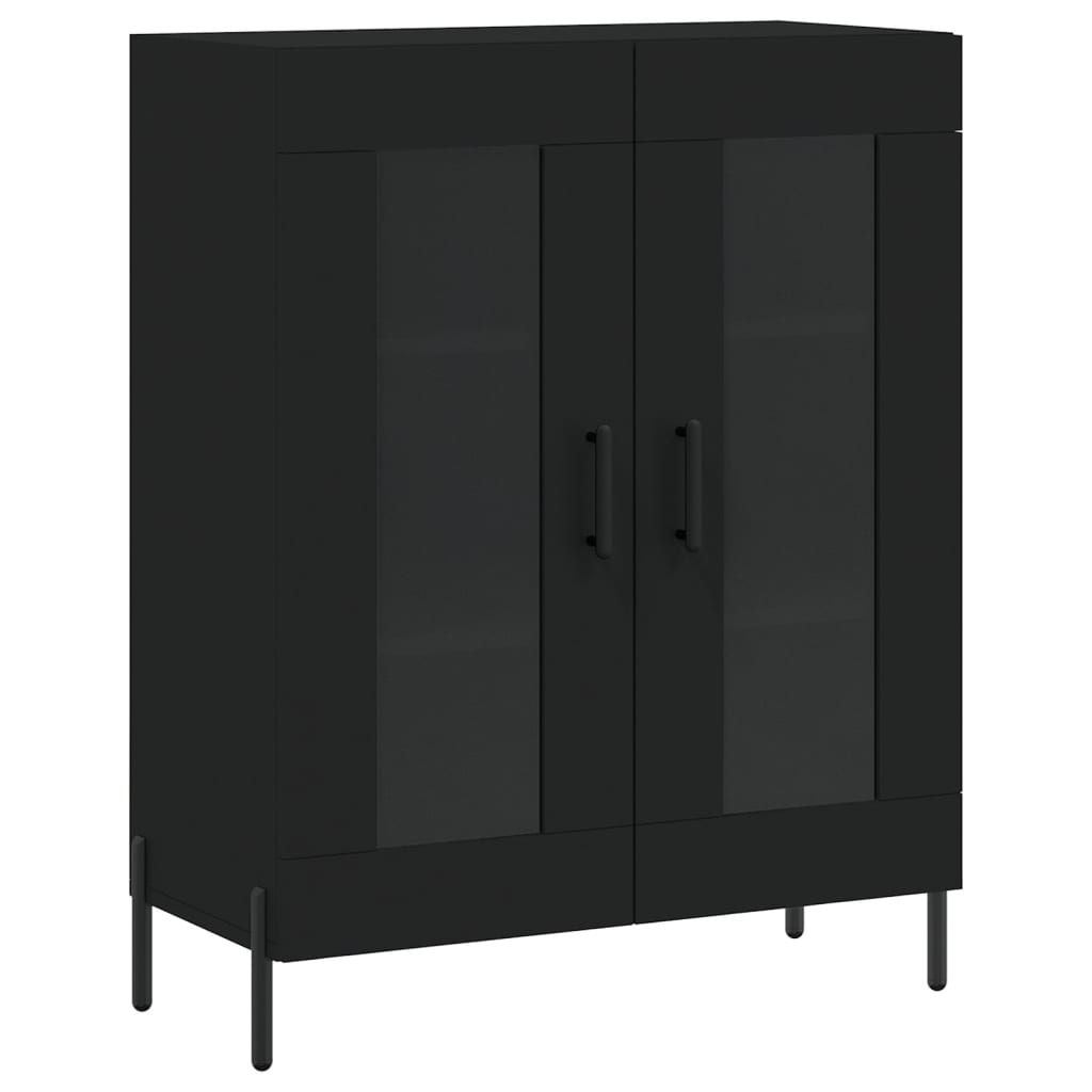 Dressoir 69,5X34X90 Cm Bewerkt Hout Zwart