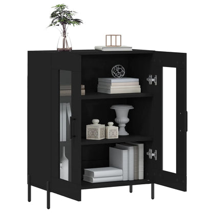 Dressoir 69,5X34X90 Cm Bewerkt Hout Zwart