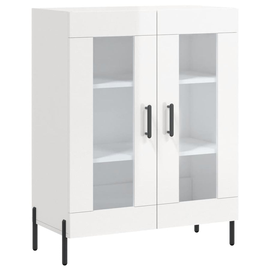 Dressoir 69,5X34X90 Cm Bewerkt Hout Hoogglans Wit