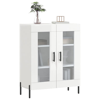 Dressoir 69,5X34X90 Cm Bewerkt Hout Hoogglans Wit