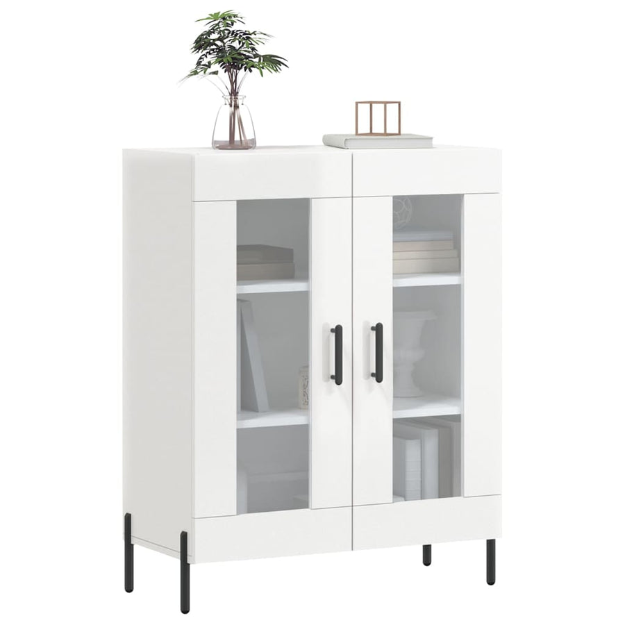Dressoir 69,5X34X90 Cm Bewerkt Hout Hoogglans Wit