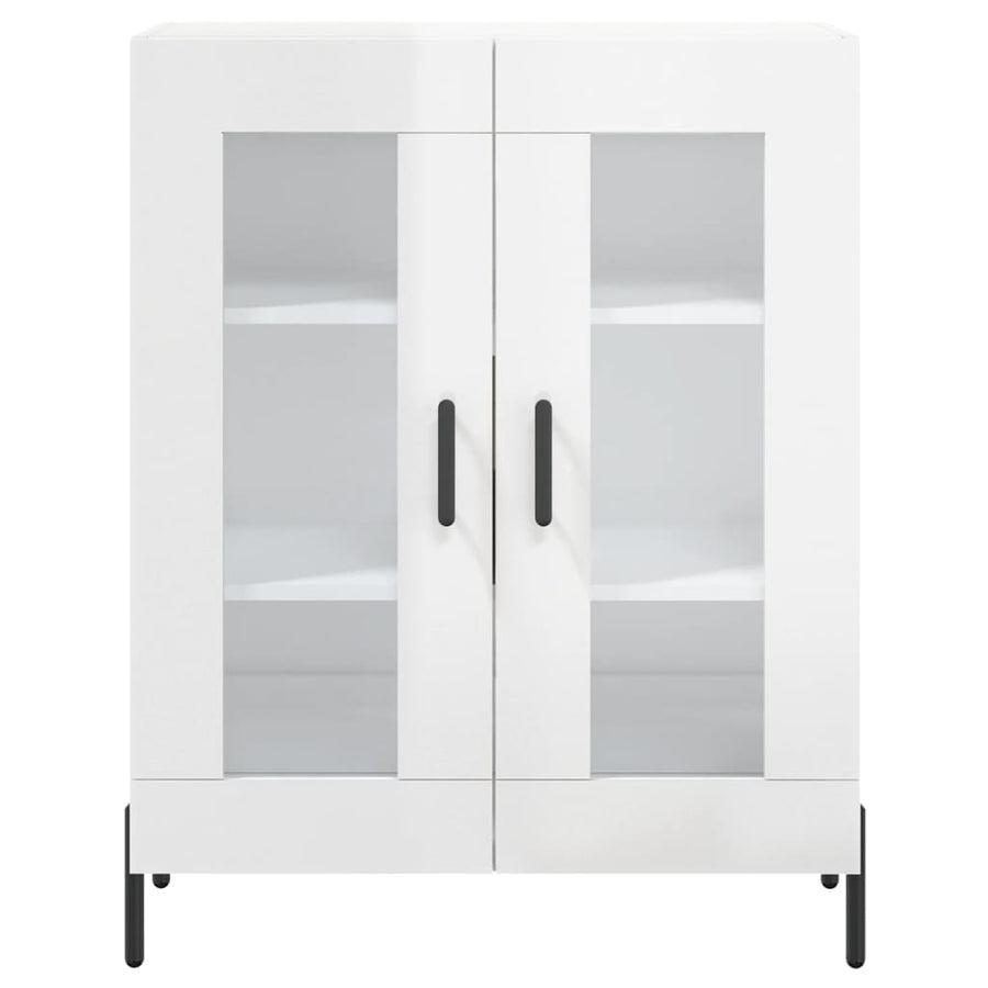Dressoir 69,5X34X90 Cm Bewerkt Hout Hoogglans Wit