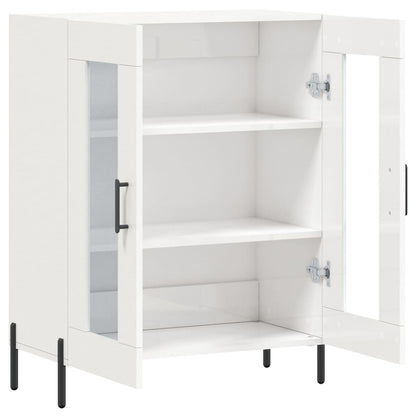 Dressoir 69,5X34X90 Cm Bewerkt Hout Hoogglans Wit