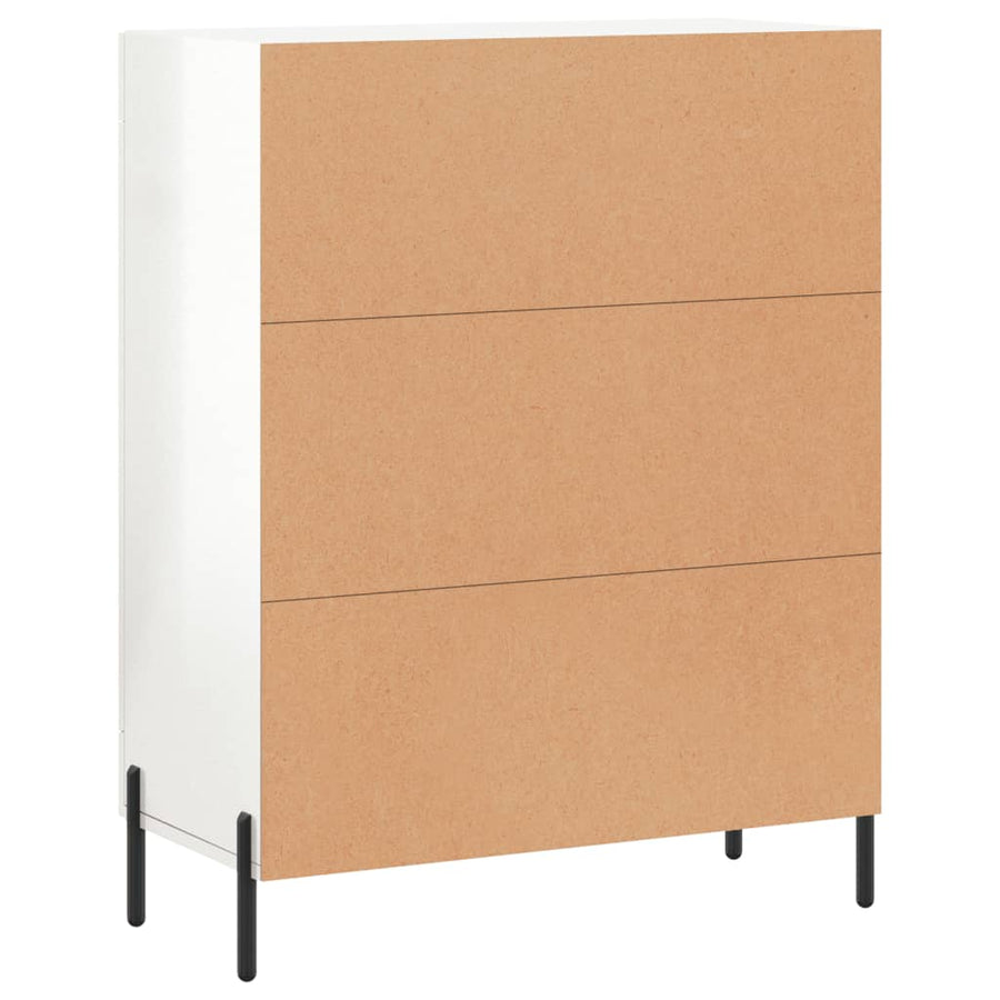 Dressoir 69,5X34X90 Cm Bewerkt Hout Hoogglans Wit