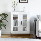 Sideboard 69.5x34x90 cm treated wood high gloss white