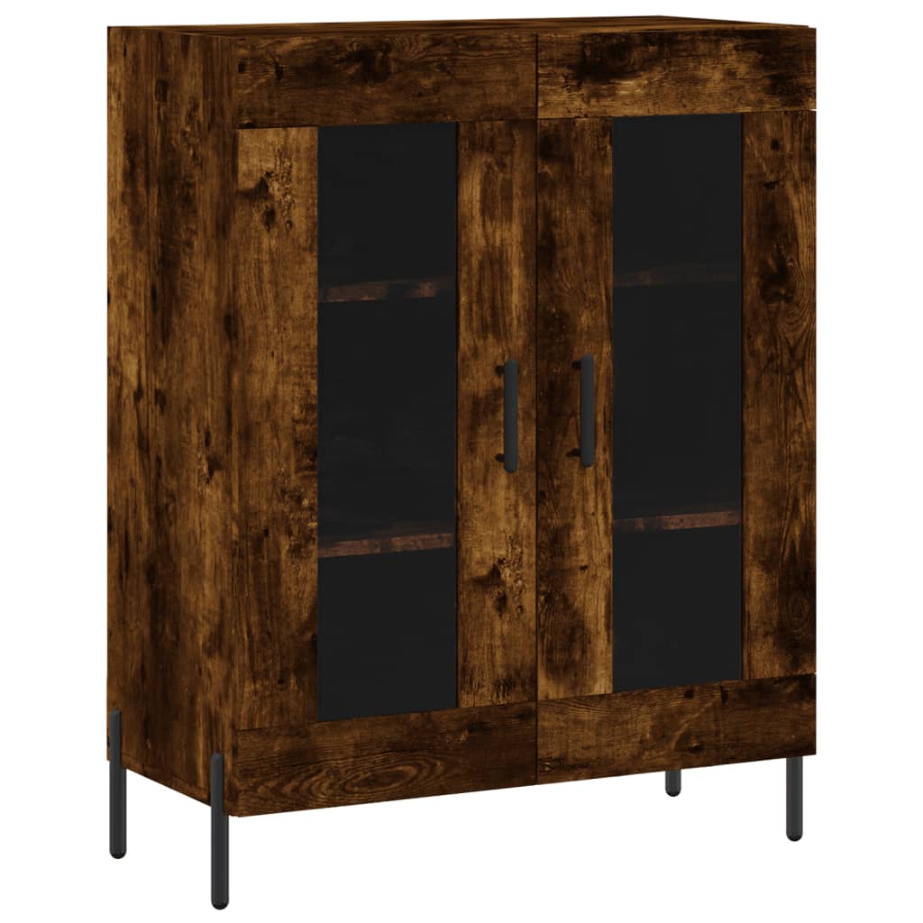 Dressoir 69,5X34X90 Cm Bewerkt Hout Gerookt Eikenkleurig