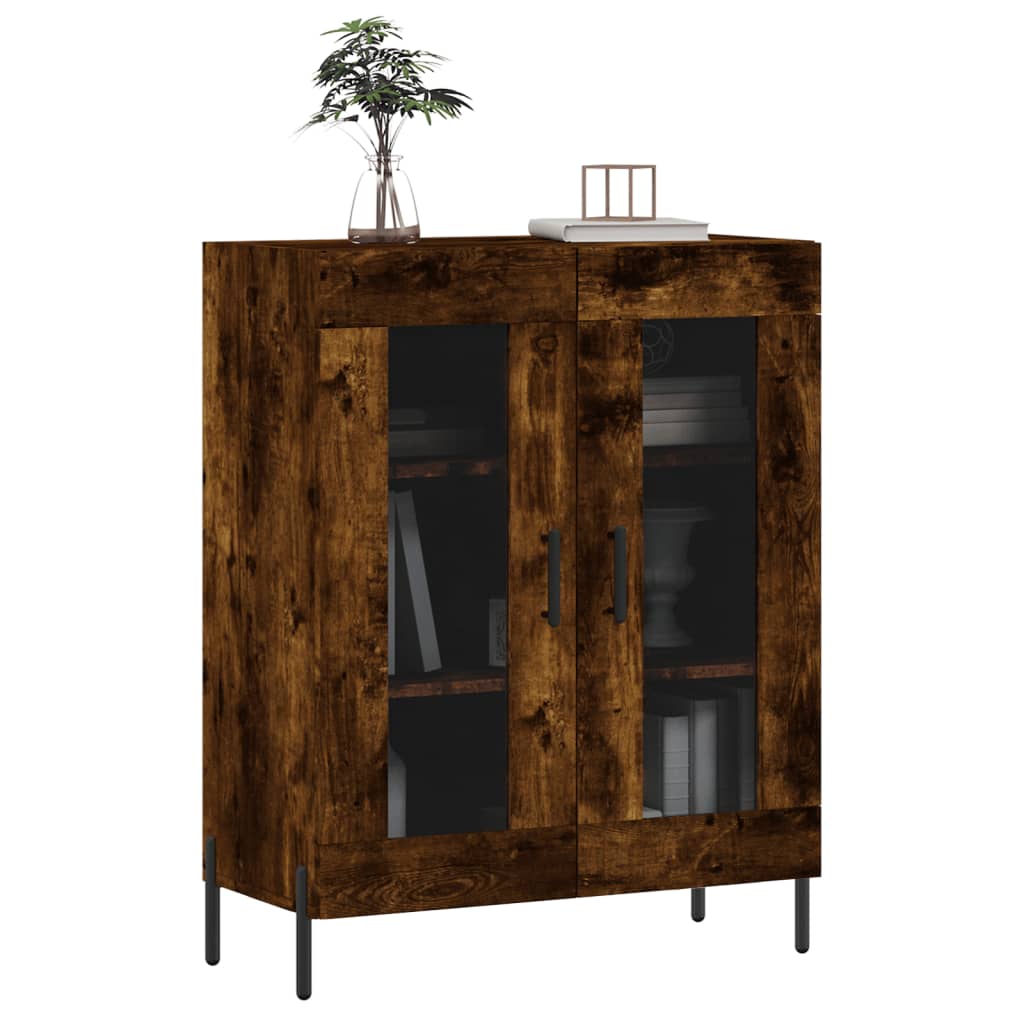 Dressoir 69,5X34X90 Cm Bewerkt Hout Gerookt Eikenkleurig