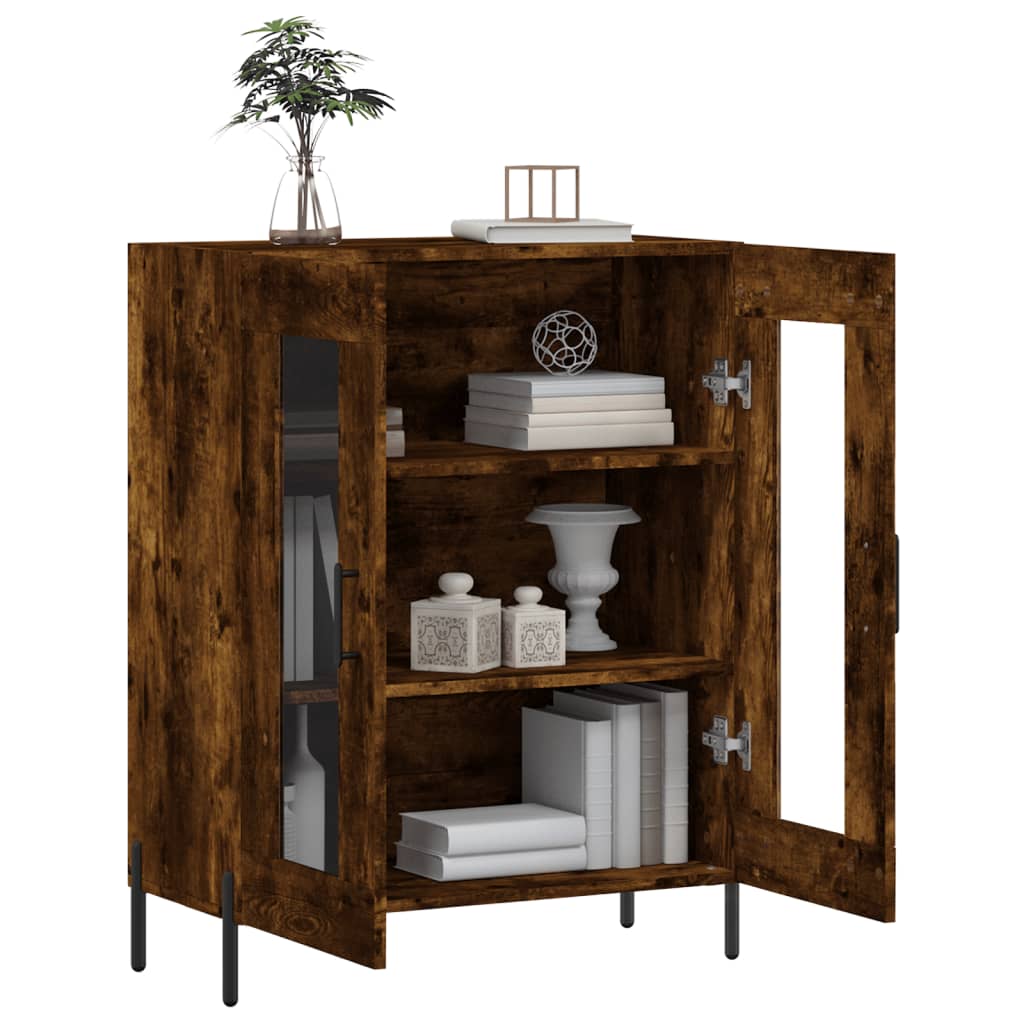Dressoir 69,5X34X90 Cm Bewerkt Hout Gerookt Eikenkleurig