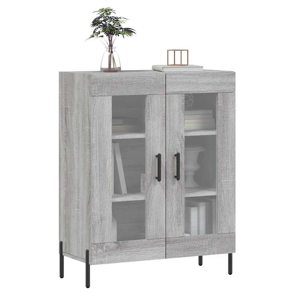 Dressoir 69,5X34X90 Cm Bewerkt Hout Grijs Sonoma Eikenkleurig