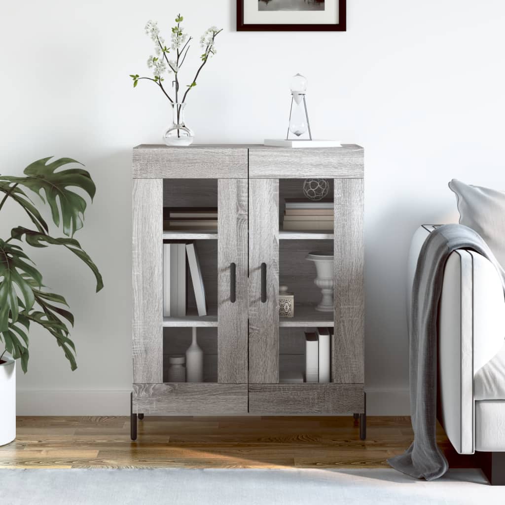 Dressoir 69,5X34X90 Cm Bewerkt Hout Grijs Sonoma Eikenkleurig