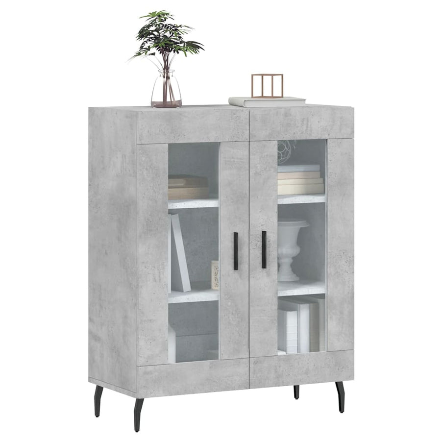 Dressoir 69,5X34X90 Cm Bewerkt Hout Betongrijs