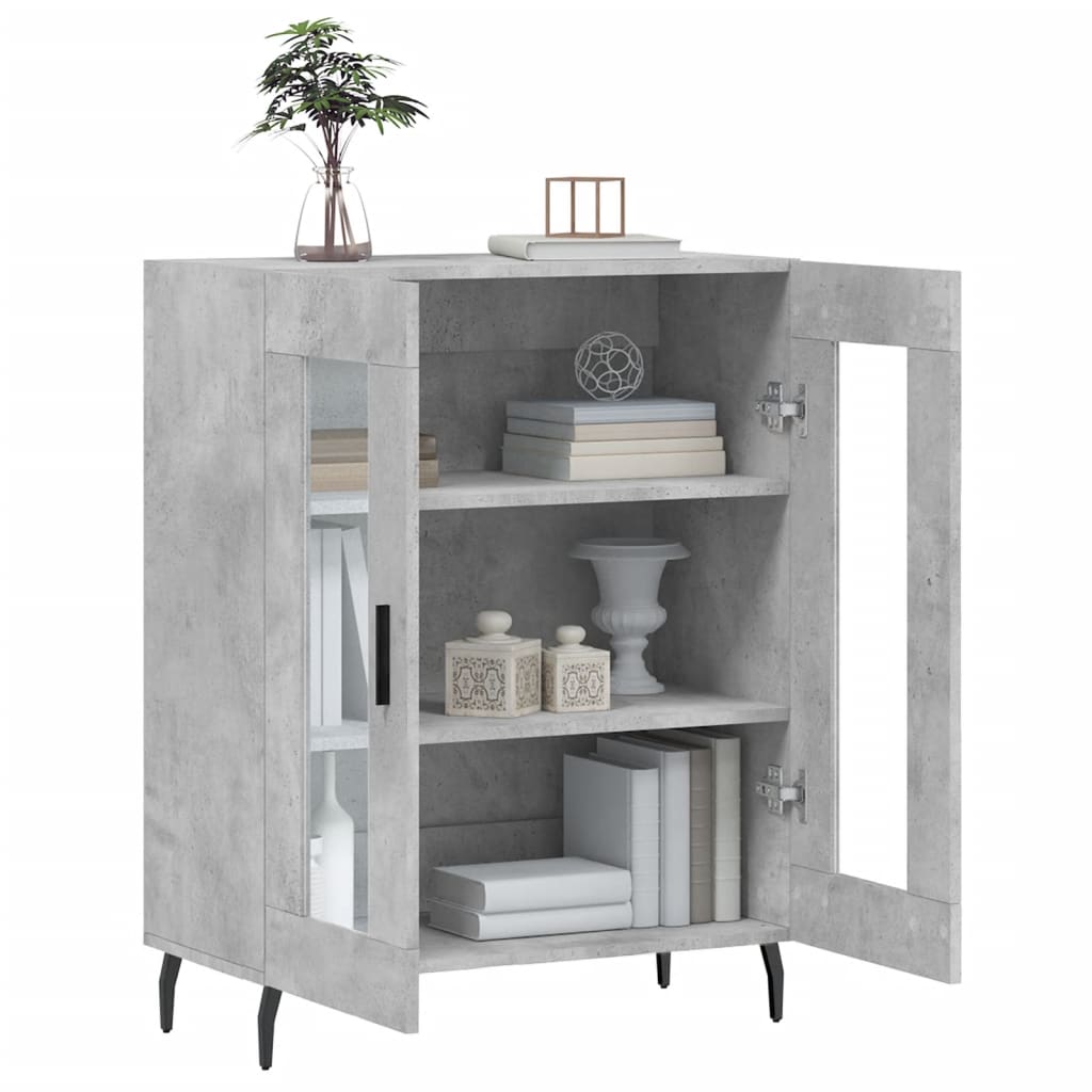 Dressoir 69,5X34X90 Cm Bewerkt Hout Betongrijs