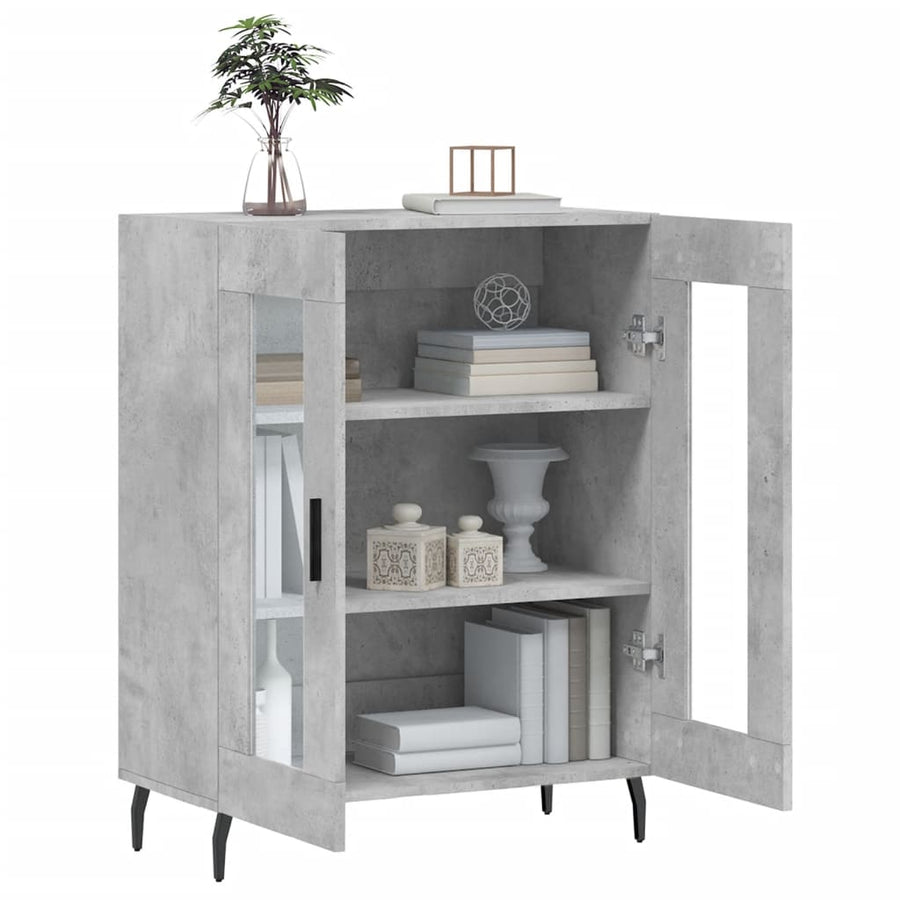 Dressoir 69,5X34X90 Cm Bewerkt Hout Betongrijs