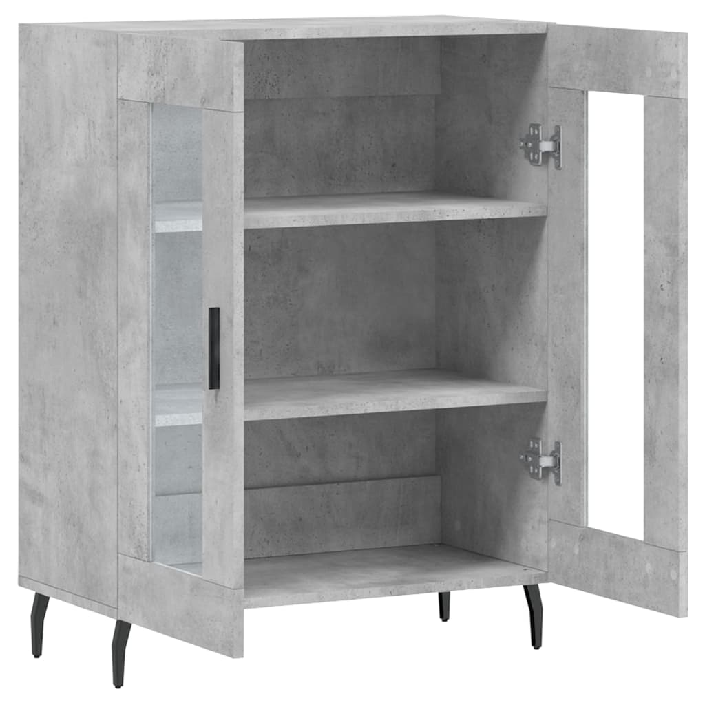 Dressoir 69,5X34X90 Cm Bewerkt Hout Betongrijs