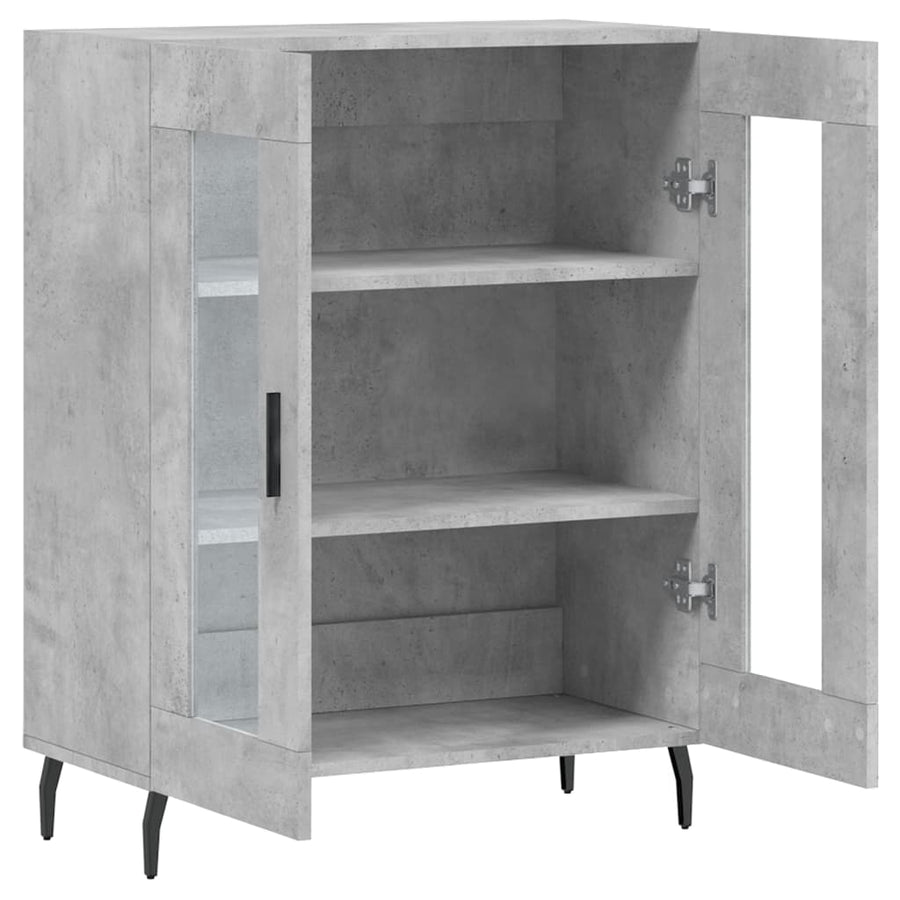 Dressoir 69,5X34X90 Cm Bewerkt Hout Betongrijs