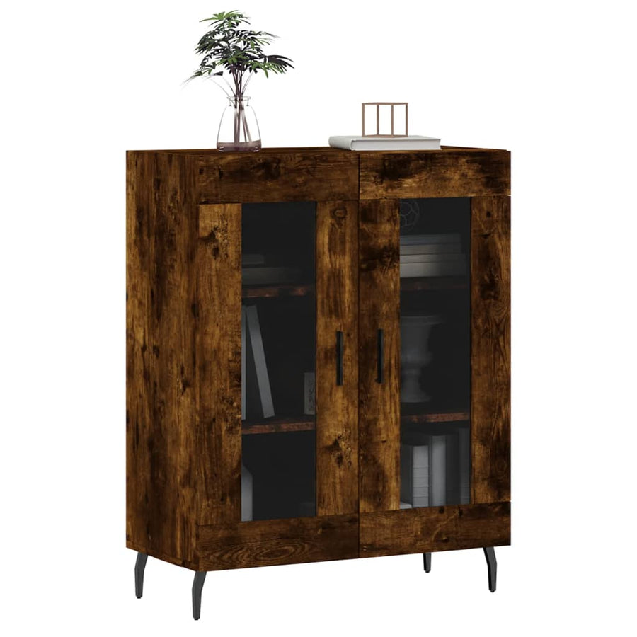 Dressoir 69,5x34x90 cm bewerkt hout gerookt eikenkleurig