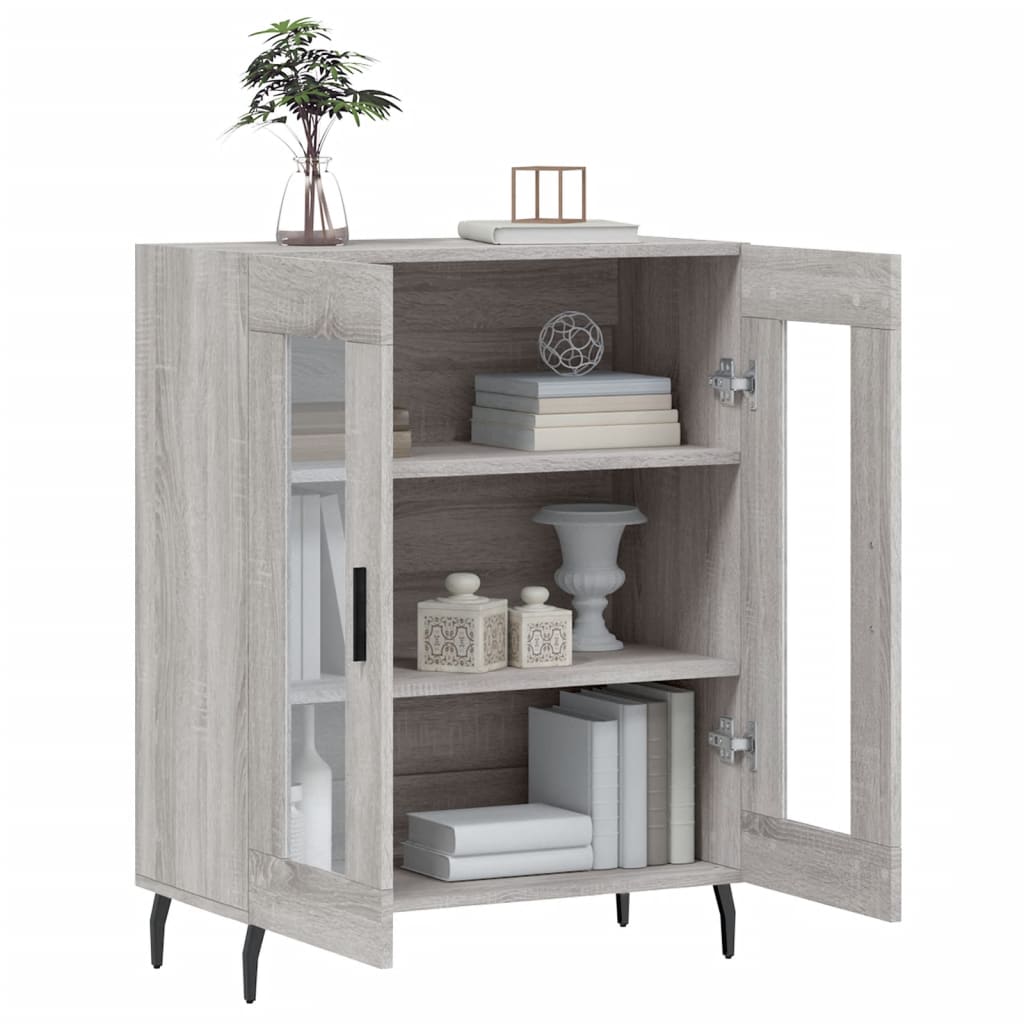 Dressoir 69,5X34X90 Cm Bewerkt Hout Grijs Sonoma Eikenkleurig