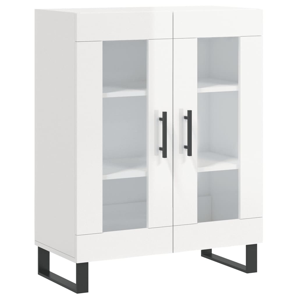 Dressoir 69,5X34X90 Cm Bewerkt Hout Hoogglans Wit