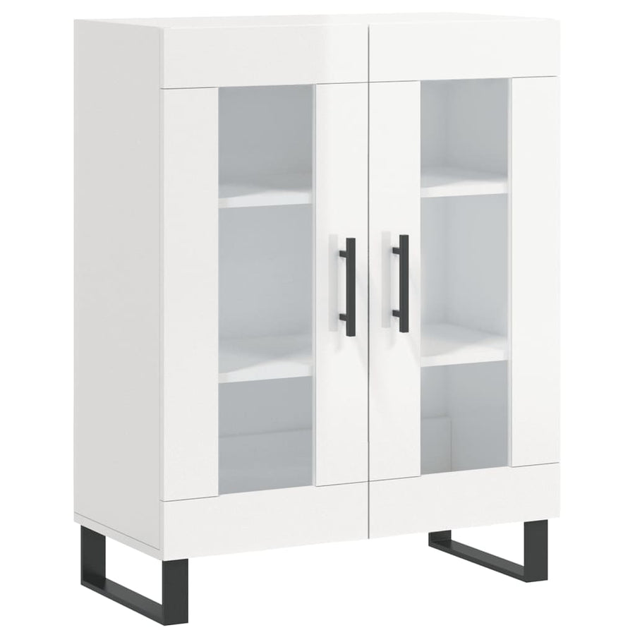 Dressoir 69,5X34X90 Cm Bewerkt Hout Hoogglans Wit