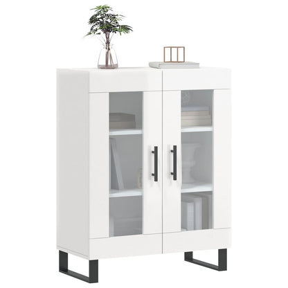 Dressoir 69,5X34X90 Cm Bewerkt Hout Hoogglans Wit