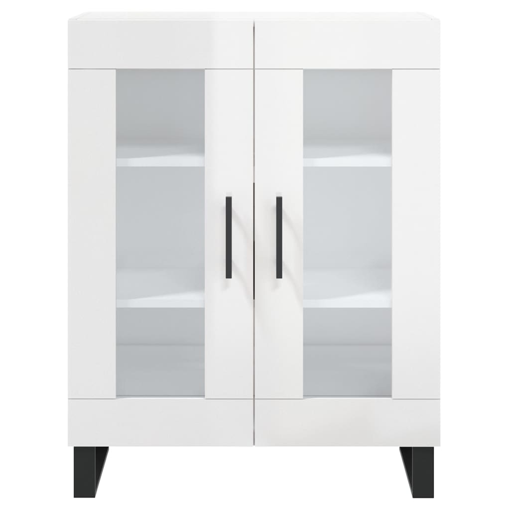 Dressoir 69,5X34X90 Cm Bewerkt Hout Hoogglans Wit