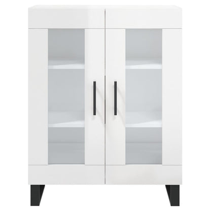 Dressoir 69,5X34X90 Cm Bewerkt Hout Hoogglans Wit