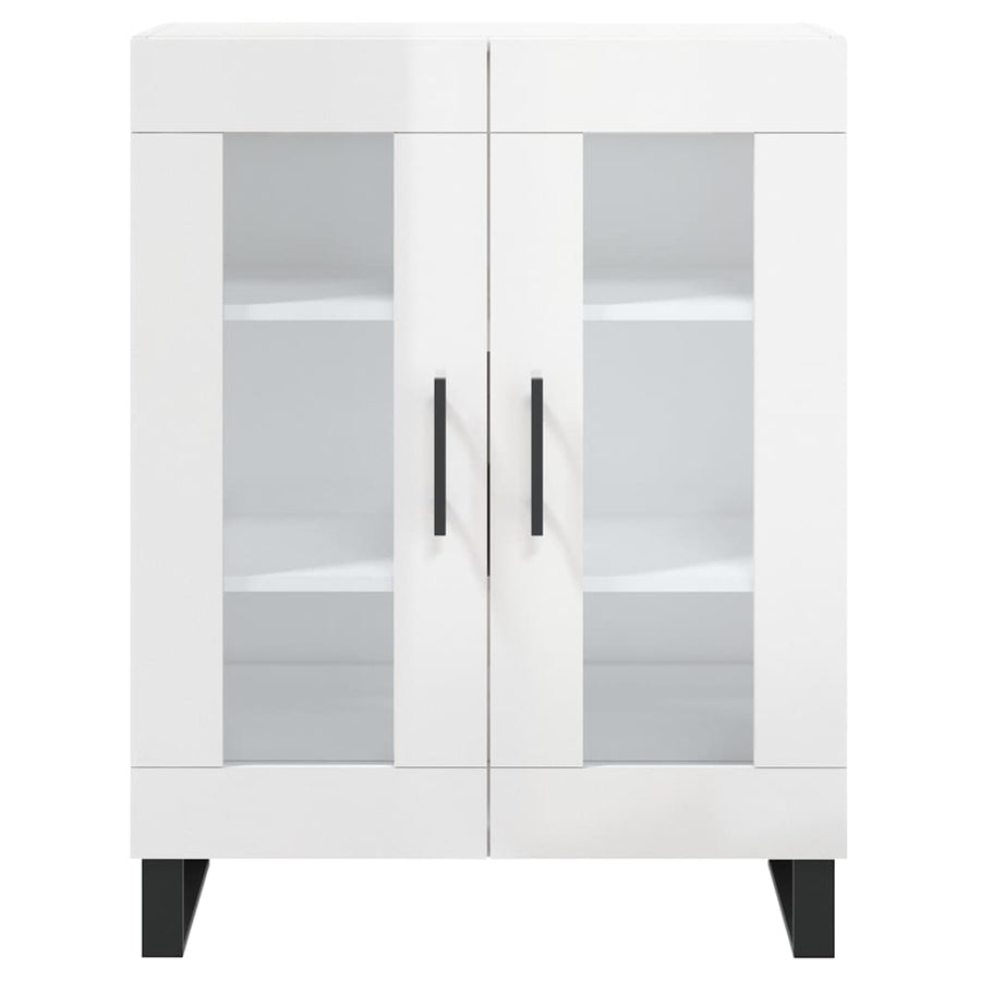 Dressoir 69,5X34X90 Cm Bewerkt Hout Hoogglans Wit