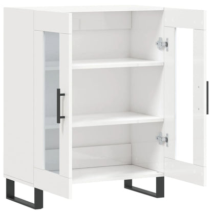 Dressoir 69,5X34X90 Cm Bewerkt Hout Hoogglans Wit