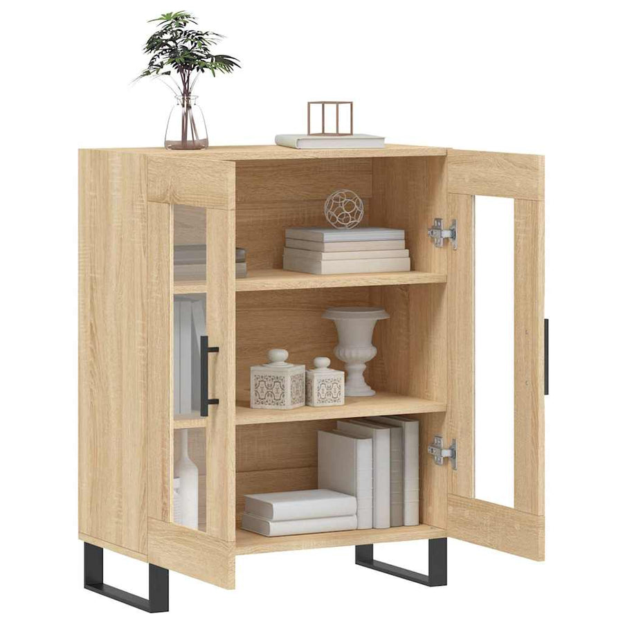 Dressoir 69,5x34x90 cm bewerkt hout sonoma eikenkleurig
