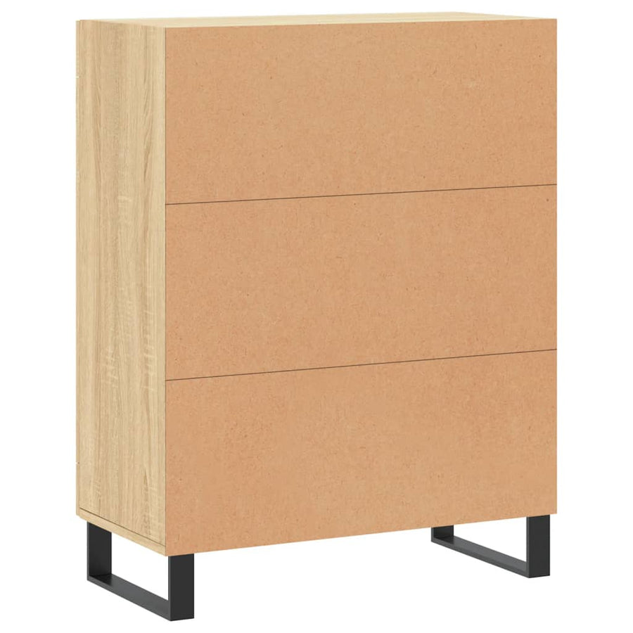 Dressoir 69,5x34x90 cm bewerkt hout sonoma eikenkleurig