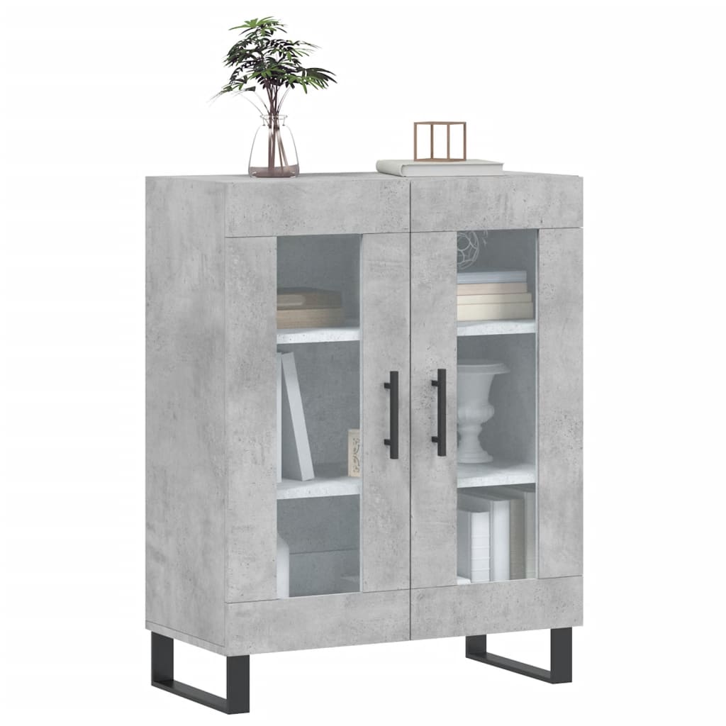 Dressoir 69,5X34X90 Cm Bewerkt Hout Betongrijs