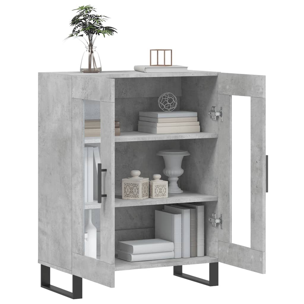 Dressoir 69,5X34X90 Cm Bewerkt Hout Betongrijs