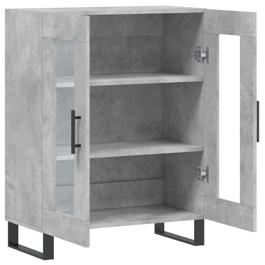 Dressoir 69,5X34X90 Cm Bewerkt Hout Betongrijs