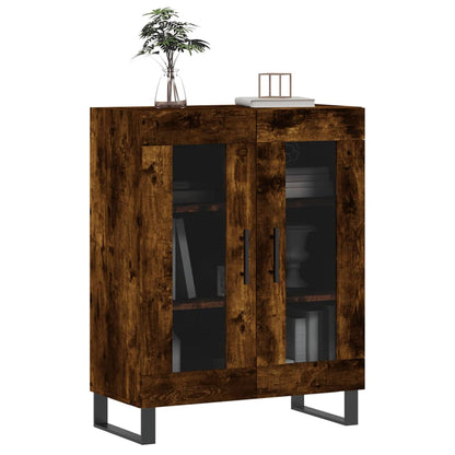 Dressoir 69,5X34X90 Cm Bewerkt Hout Gerookt Eikenkleurig