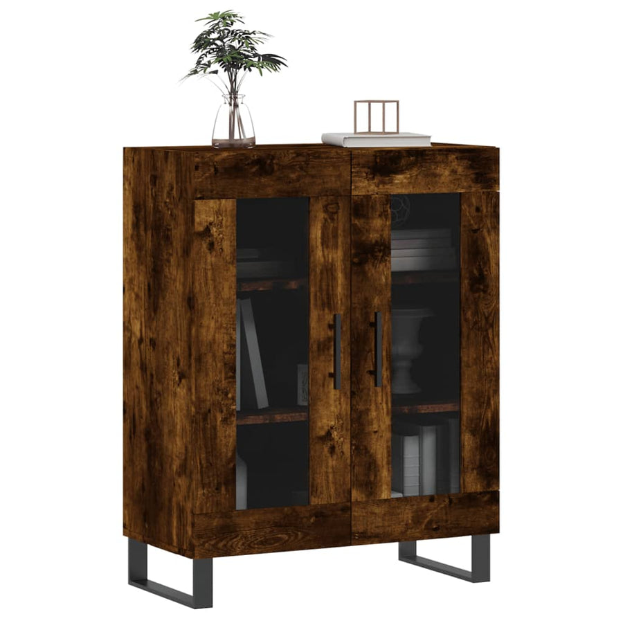 Dressoir 69,5X34X90 Cm Bewerkt Hout Gerookt Eikenkleurig