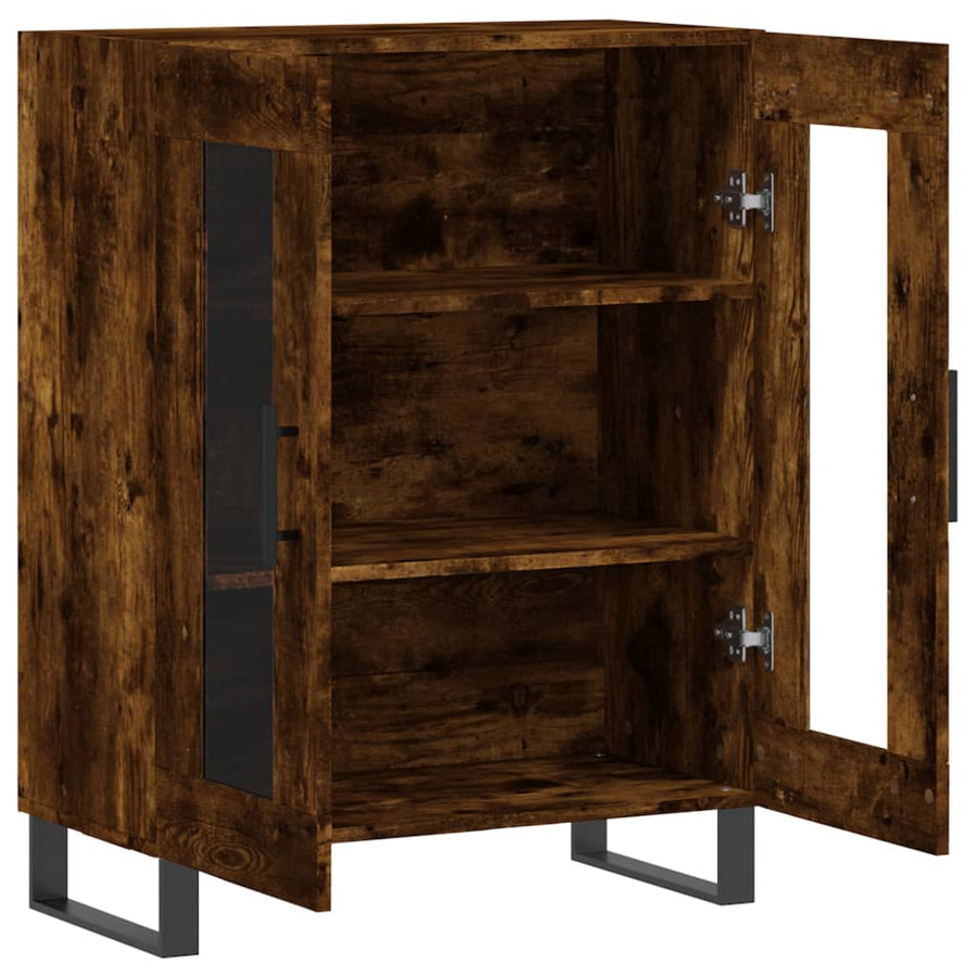 Dressoir 69,5X34X90 Cm Bewerkt Hout Gerookt Eikenkleurig