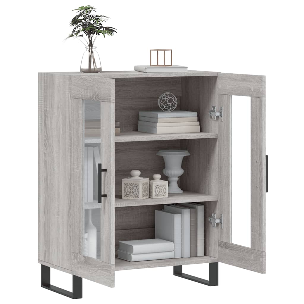 Dressoir 69,5X34X90 Cm Bewerkt Hout Grijs Sonoma Eikenkleurig