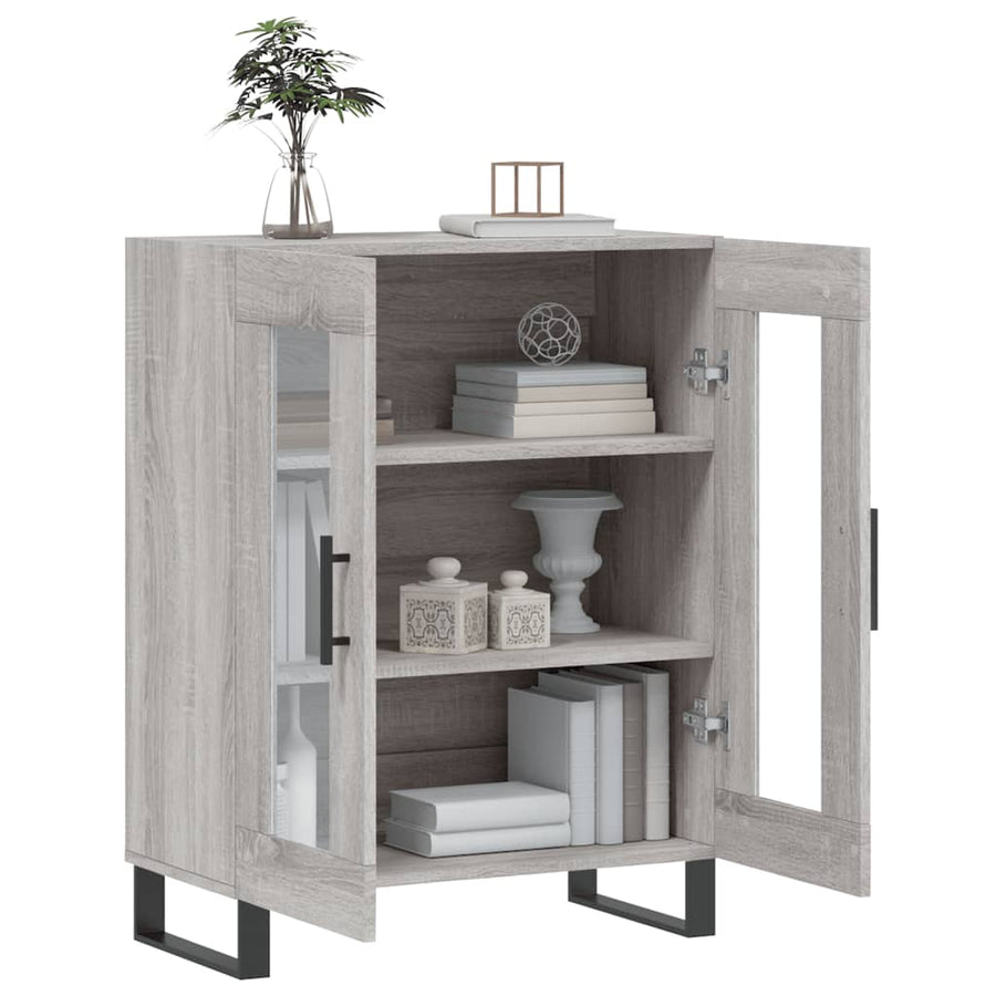Dressoir 69,5X34X90 Cm Bewerkt Hout Grijs Sonoma Eikenkleurig