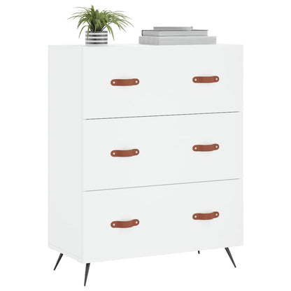 Ladekast 69,5x34x90 cm bewerkt hout wit