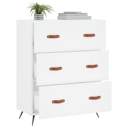 Ladekast 69,5x34x90 cm bewerkt hout wit
