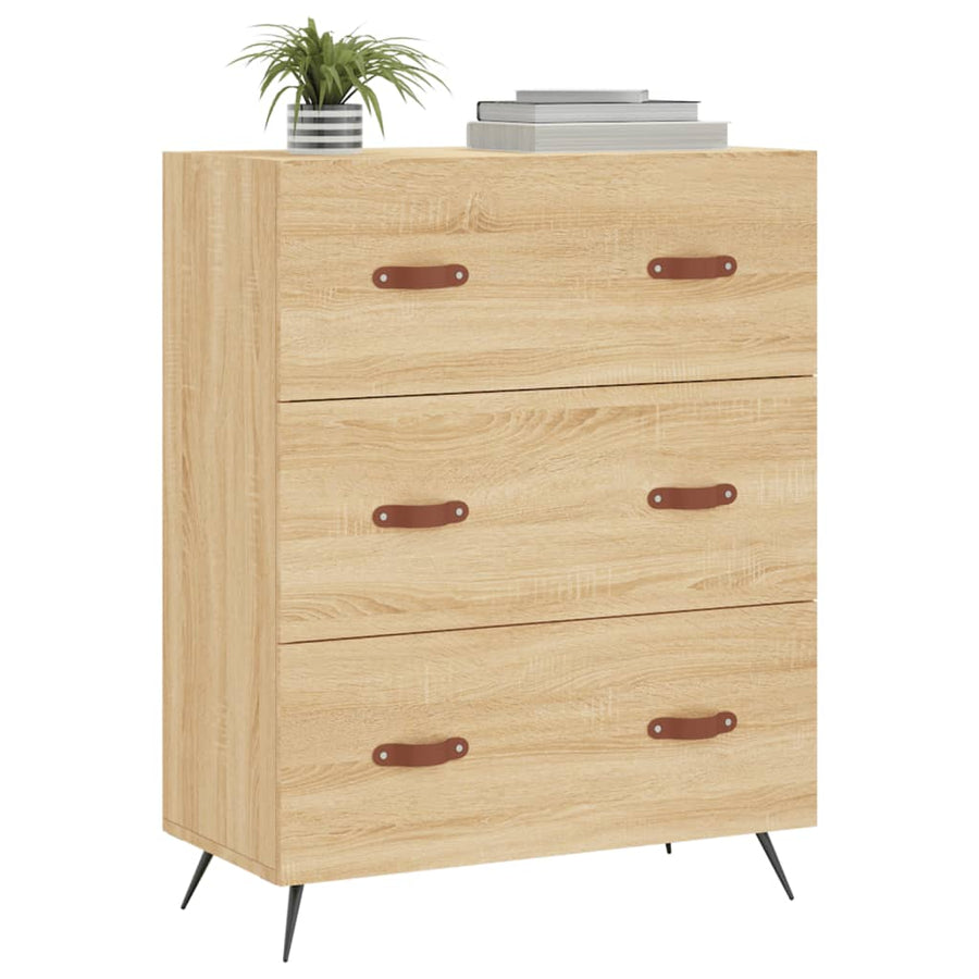 Ladekast 69,5x34x90 cm bewerkt hout sonoma eikenkleurig