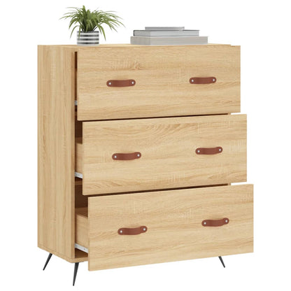 Ladekast 69,5x34x90 cm bewerkt hout sonoma eikenkleurig