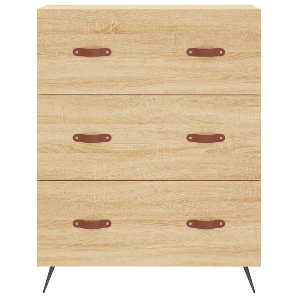 Ladekast 69,5x34x90 cm bewerkt hout sonoma eikenkleurig