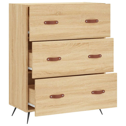 Ladekast 69,5x34x90 cm bewerkt hout sonoma eikenkleurig