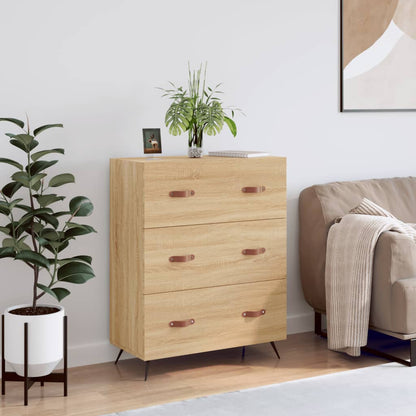 Ladekast 69,5x34x90 cm bewerkt hout sonoma eikenkleurig